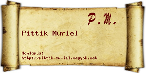 Pittik Muriel névjegykártya